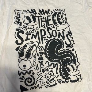 NWOT The Simpsons white graphic tee